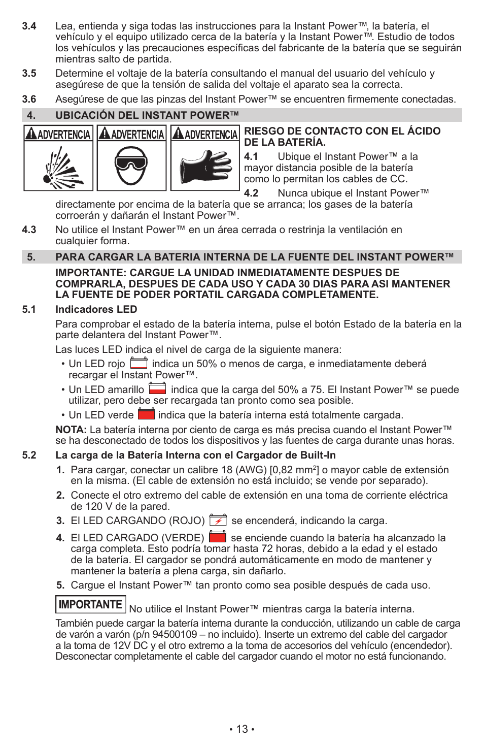 Schumacher Instant Power Jump Starter and DC Power Source IP-95C User Manual | Page 15 / 20