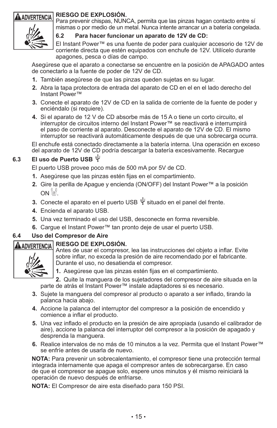 Schumacher Instant Power Jump Starter and DC Power Source IP-95C User Manual | Page 17 / 20