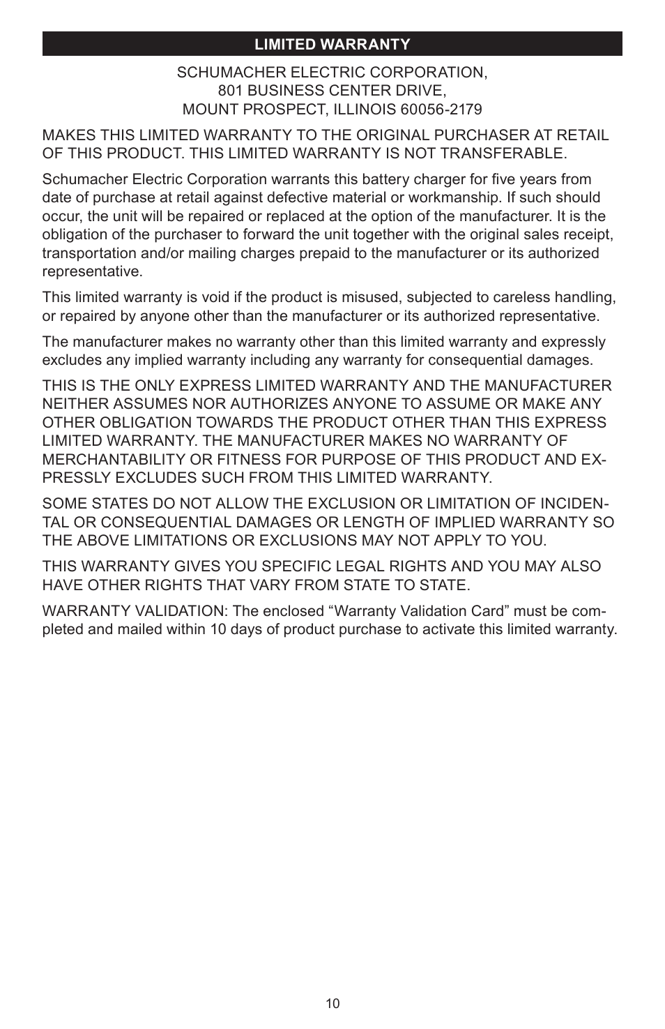 Schumacher 200A User Manual | Page 10 / 20