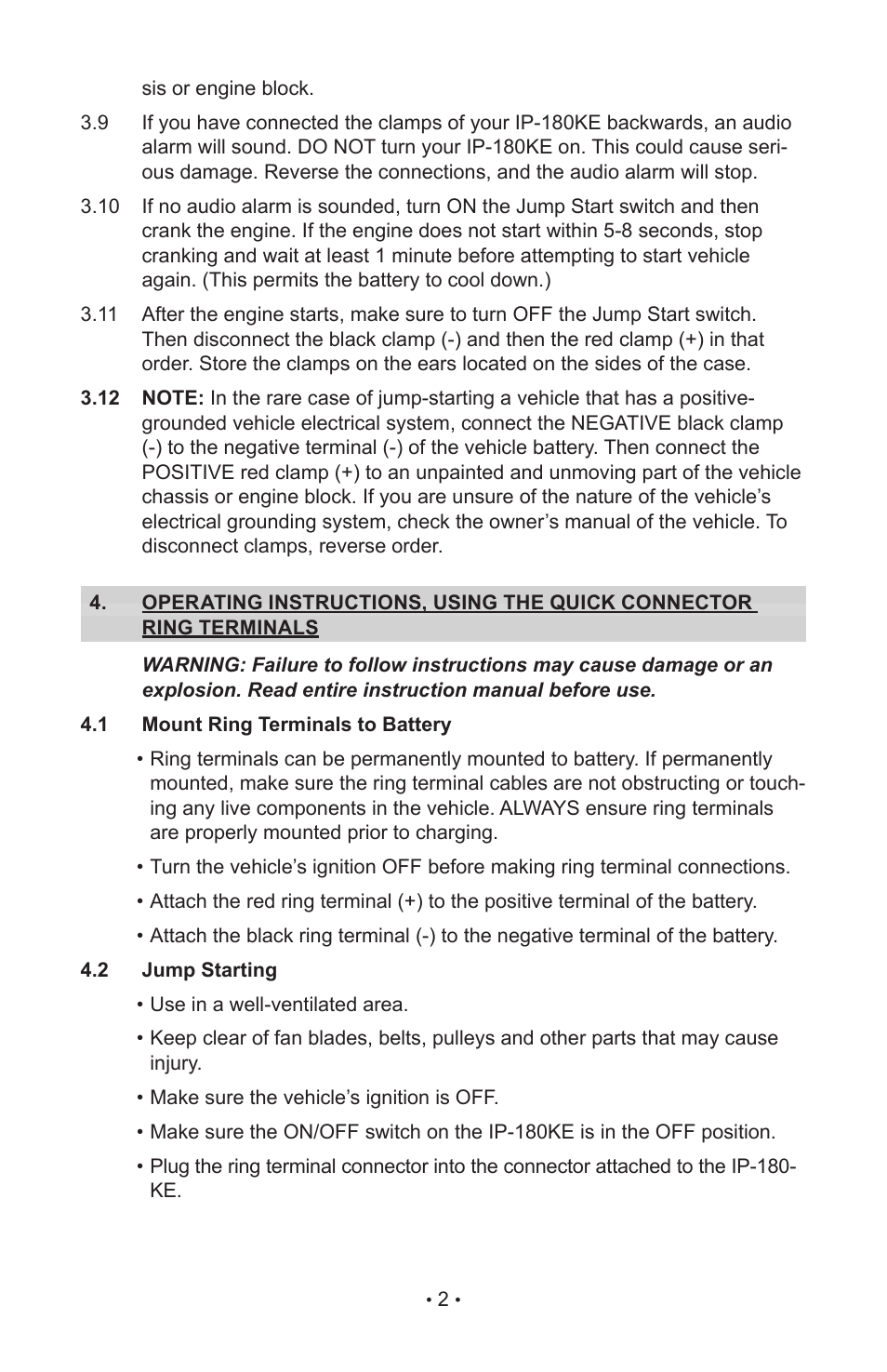 Schumacher IP-180KE User Manual | Page 4 / 20