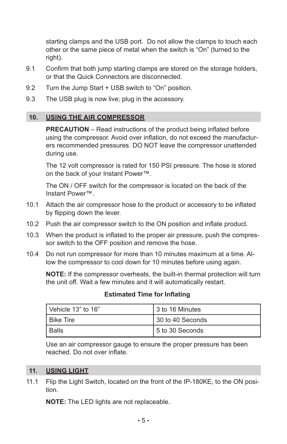 Schumacher IP-180KE User Manual | Page 7 / 20