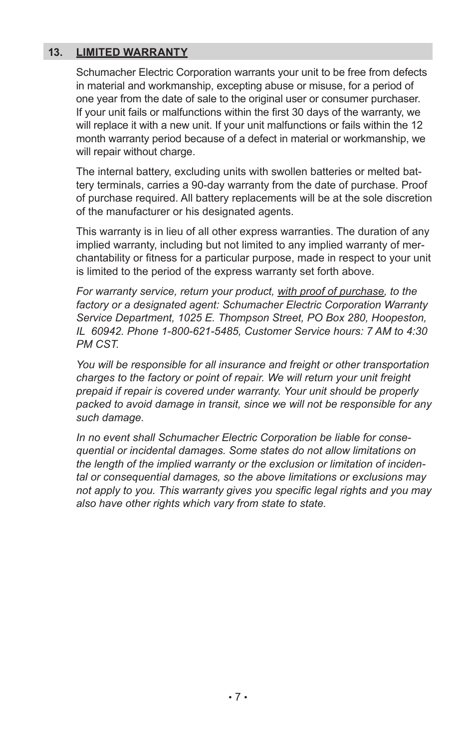 Schumacher IP-180KE User Manual | Page 9 / 20