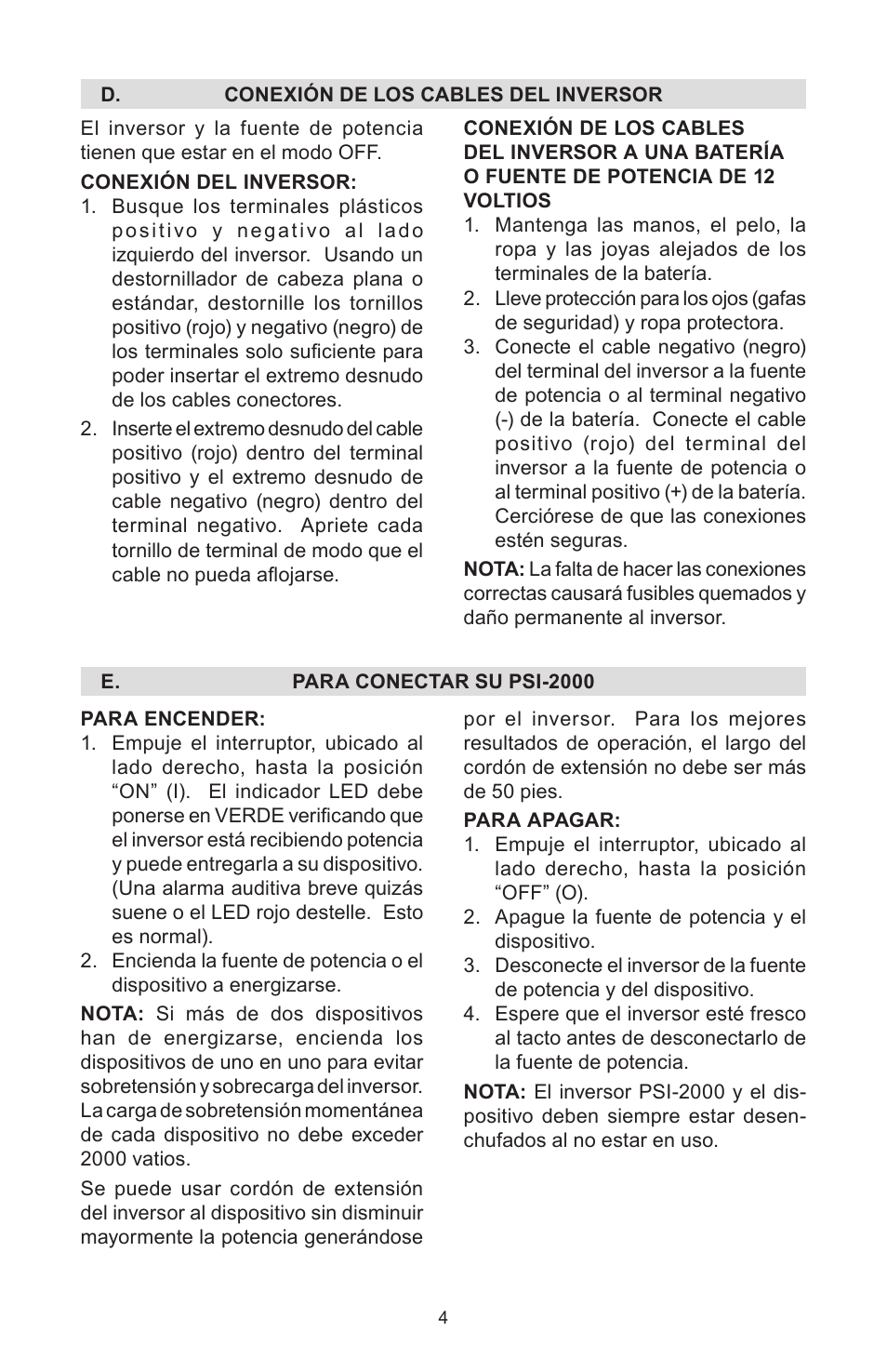 Schumacher PSI-2000 User Manual | Page 23 / 28