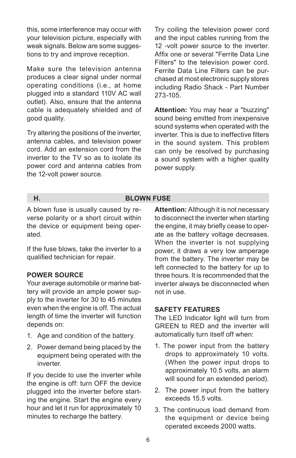 Schumacher PSI-2000 User Manual | Page 6 / 28