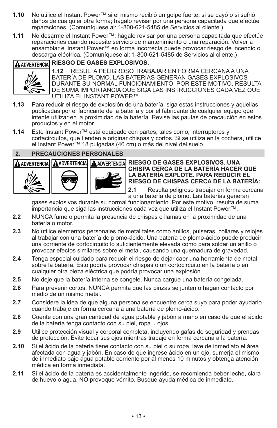 Schumacher Instant Power Jump Starter and DC Power Source IP-1850FL User Manual | Page 14 / 30