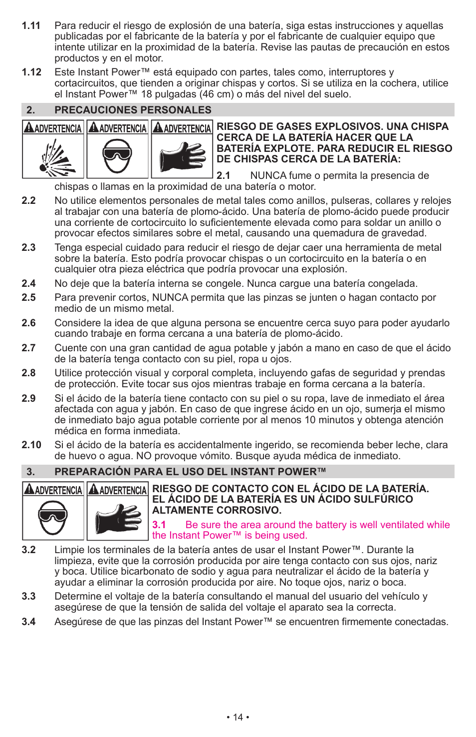 Schumacher Jump Starter and DC Power Source DC Power Supply IP-1875C User Manual | Page 14 / 30