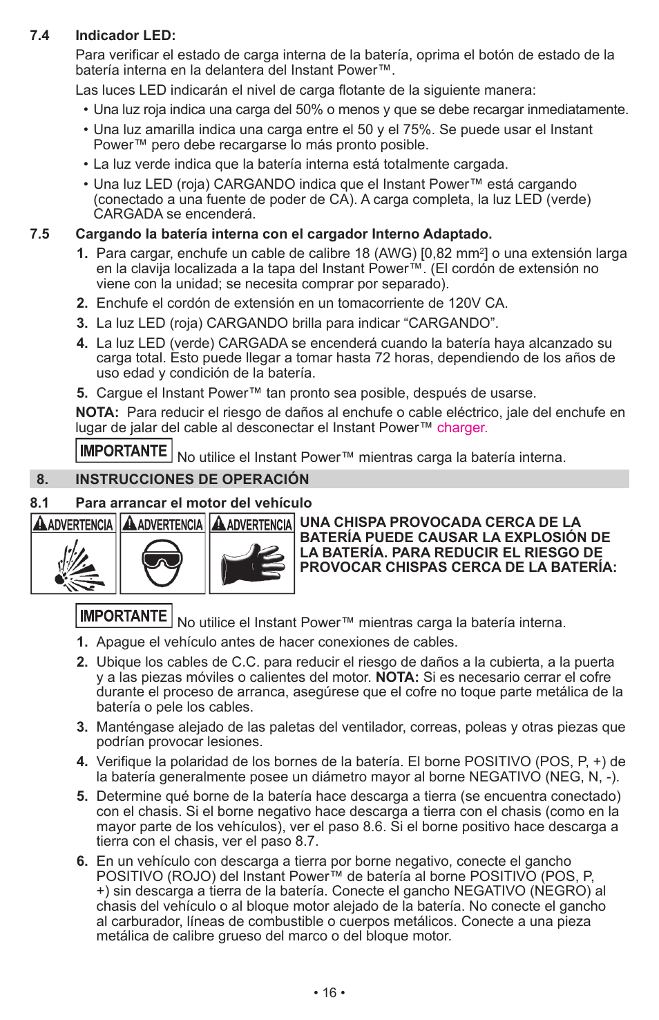 Schumacher Jump Starter and DC Power Source DC Power Supply IP-1875C User Manual | Page 16 / 30