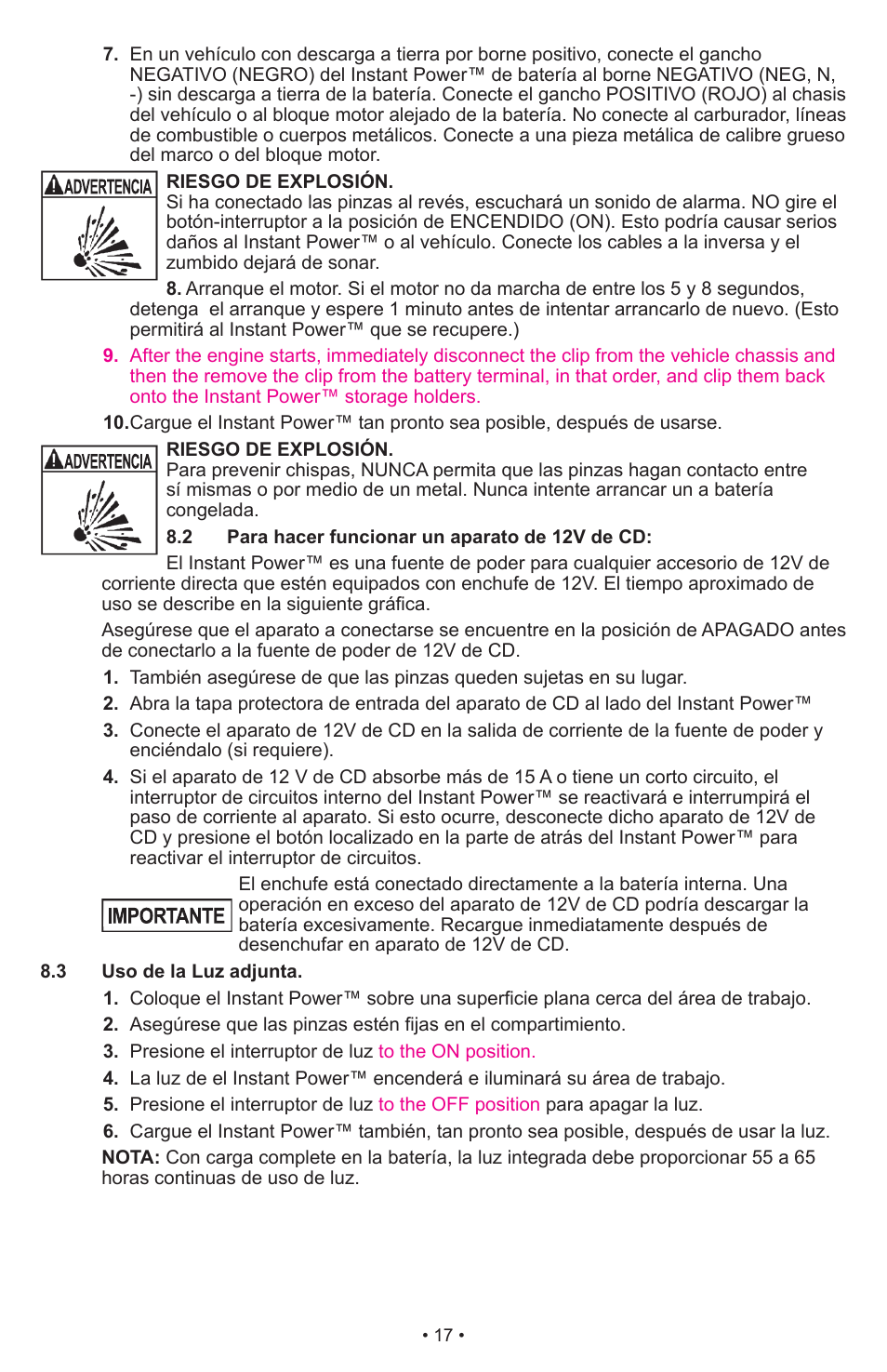 Schumacher Jump Starter and DC Power Source DC Power Supply IP-1875C User Manual | Page 17 / 30