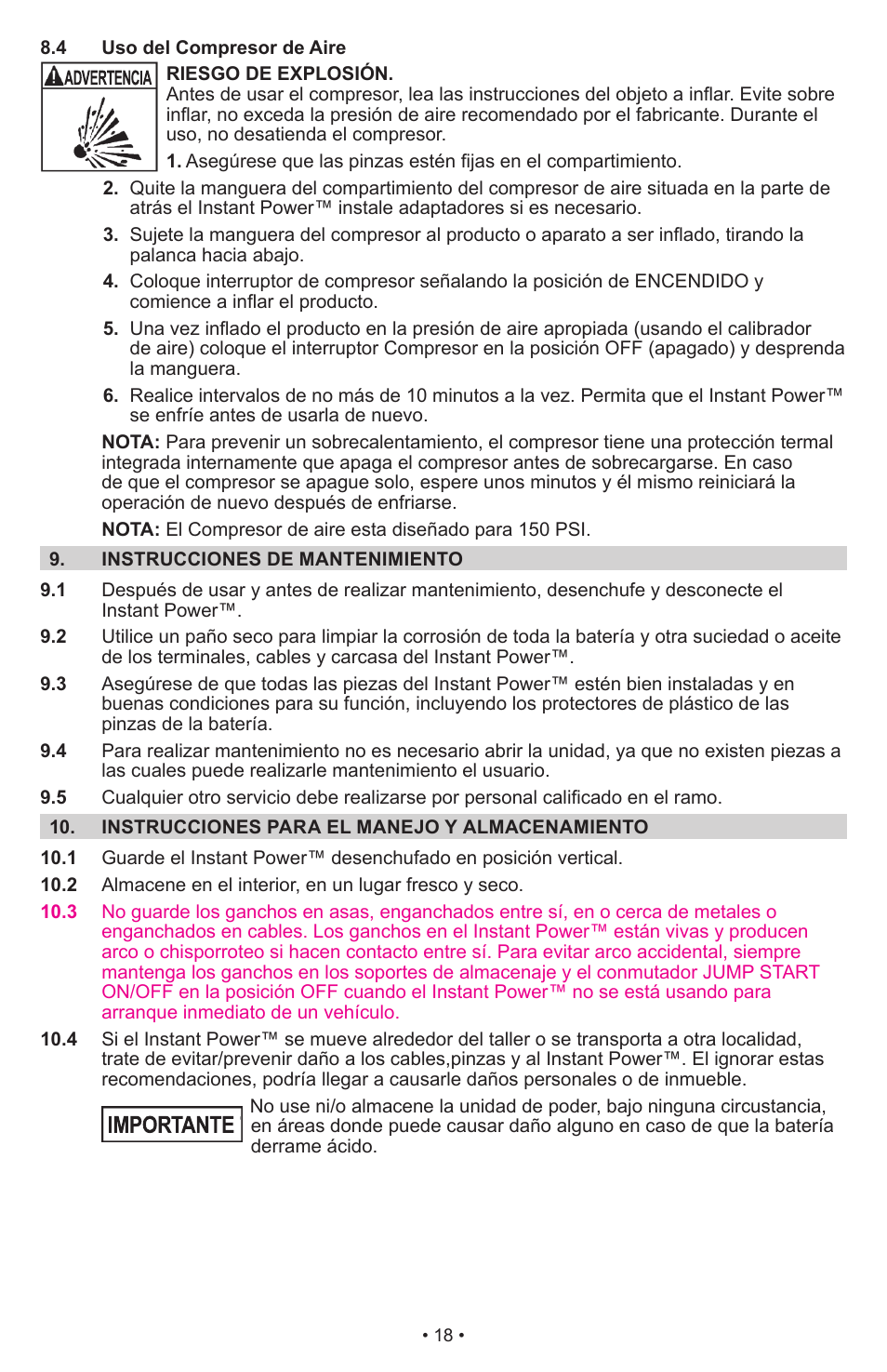 Schumacher Jump Starter and DC Power Source DC Power Supply IP-1875C User Manual | Page 18 / 30