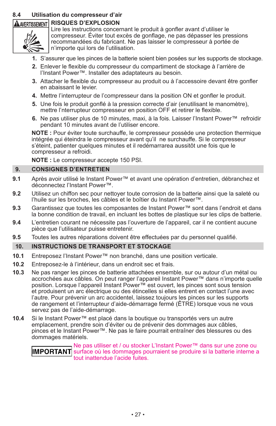 Schumacher Jump Starter and DC Power Source DC Power Supply IP-1875C User Manual | Page 27 / 30