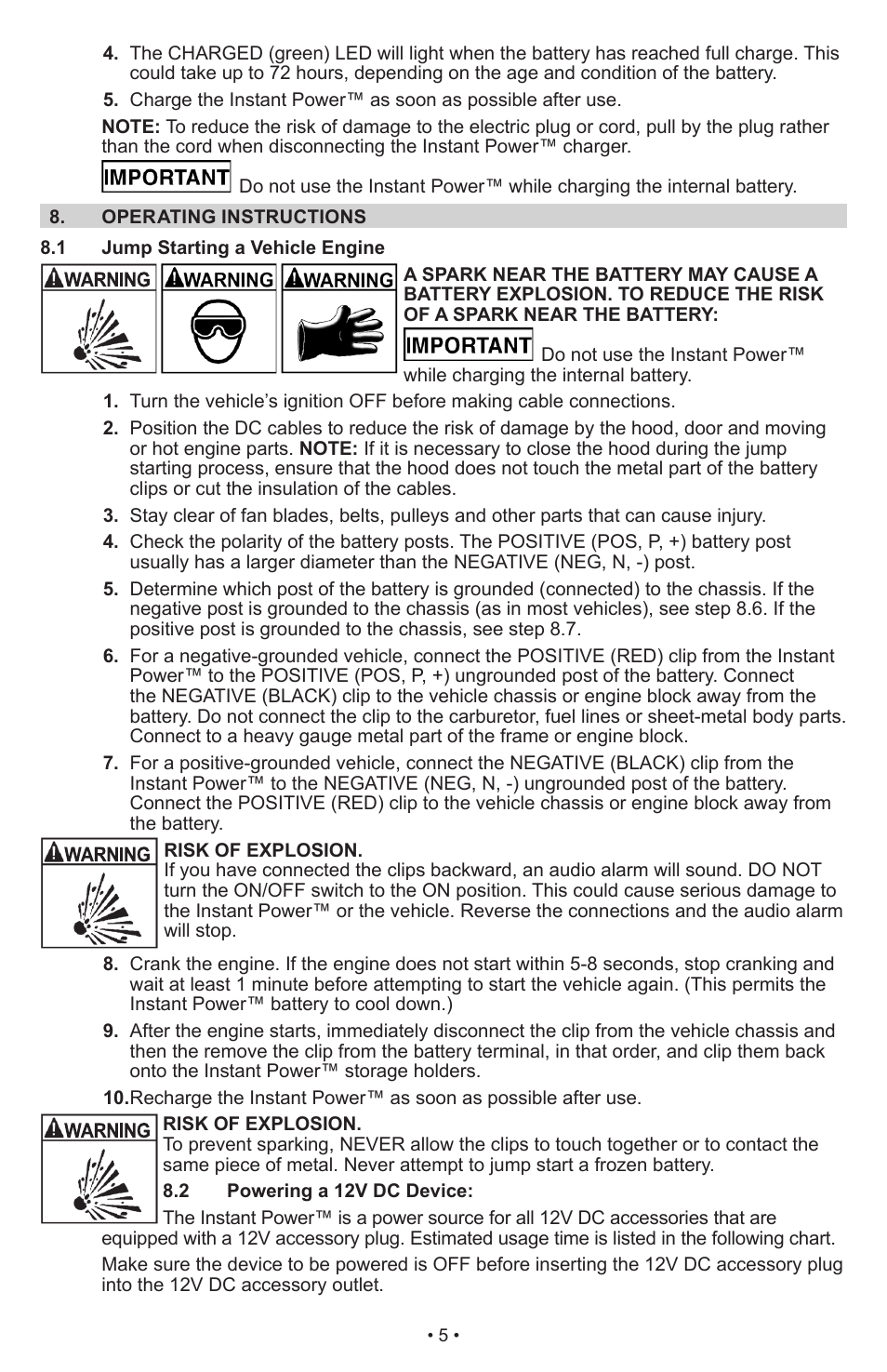 Schumacher Jump Starter and DC Power Source DC Power Supply IP-1875C User Manual | Page 5 / 30