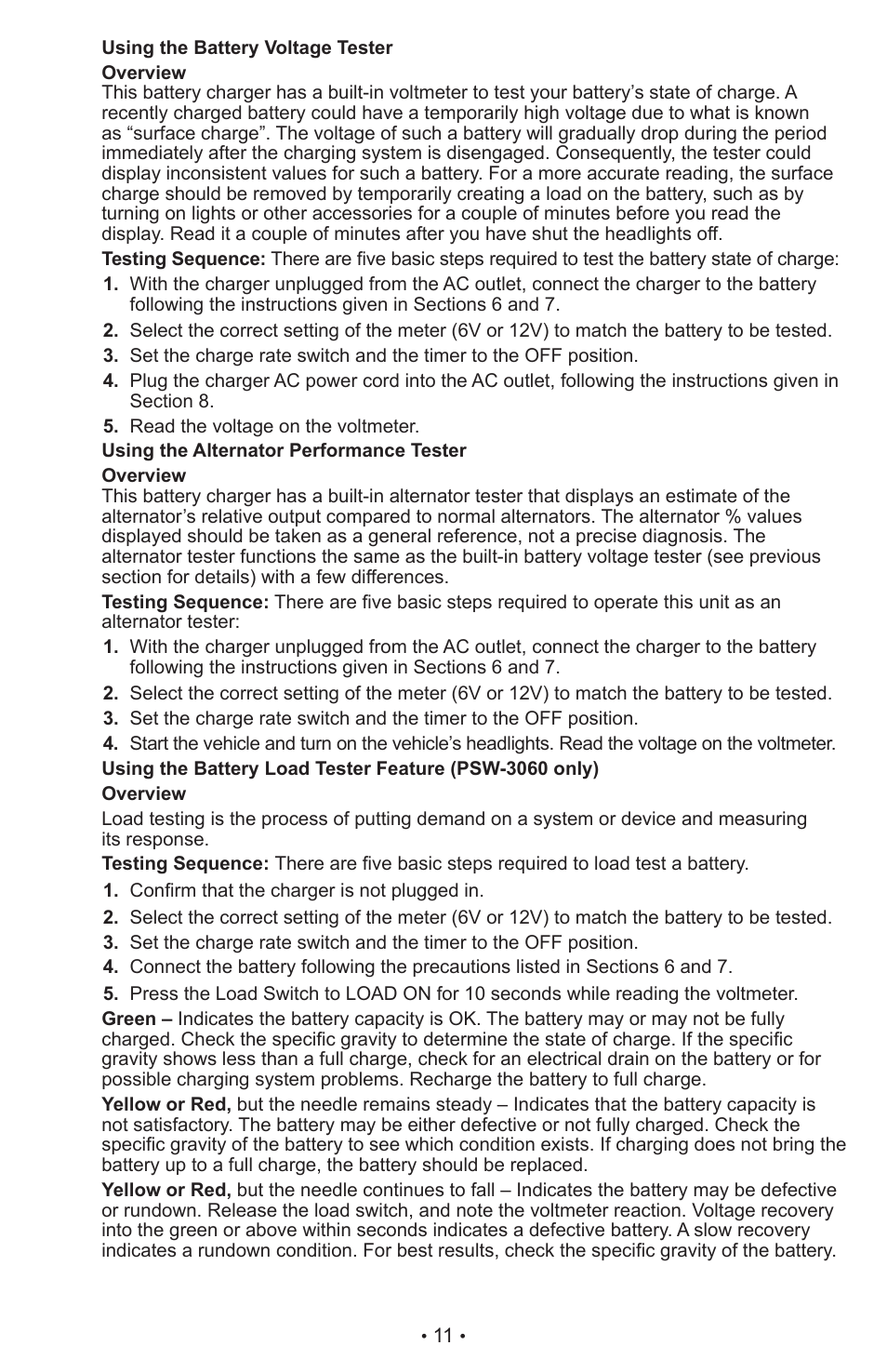 Schumacher Proseries Manual PSW-22 User Manual | Page 11 / 51