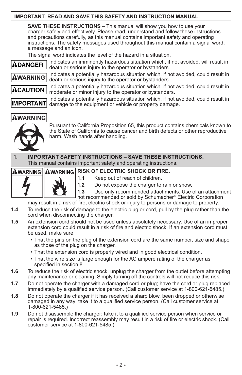 Schumacher Proseries Manual PSW-22 User Manual | Page 2 / 51