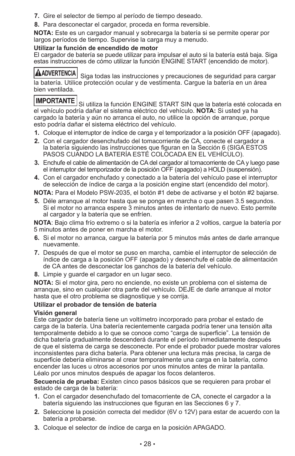 Schumacher Proseries Manual PSW-22 User Manual | Page 28 / 51