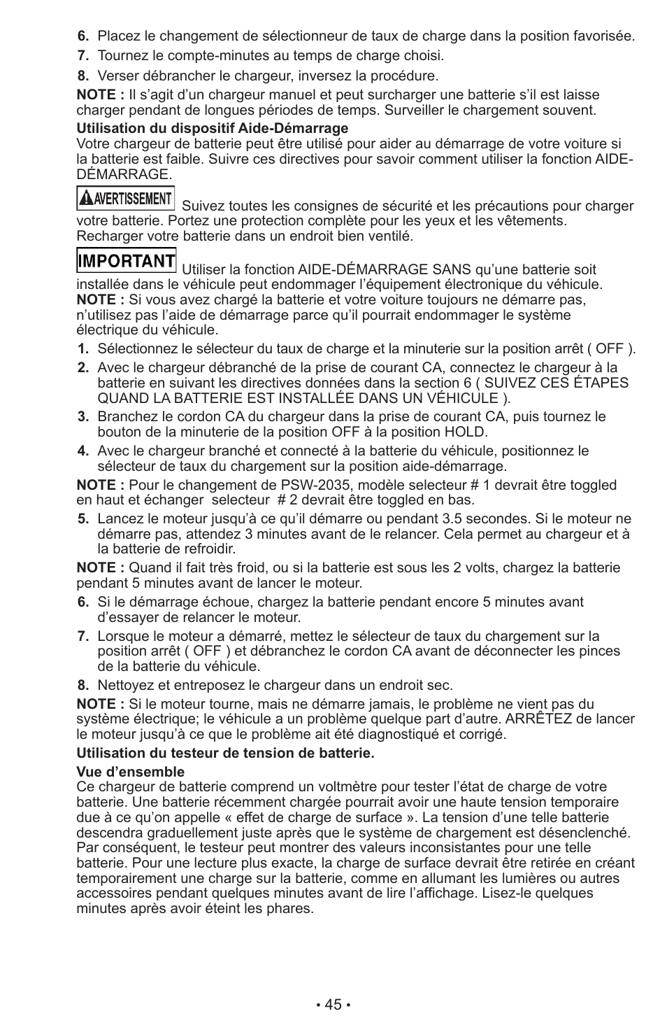 Schumacher Proseries Manual PSW-22 User Manual | Page 45 / 51