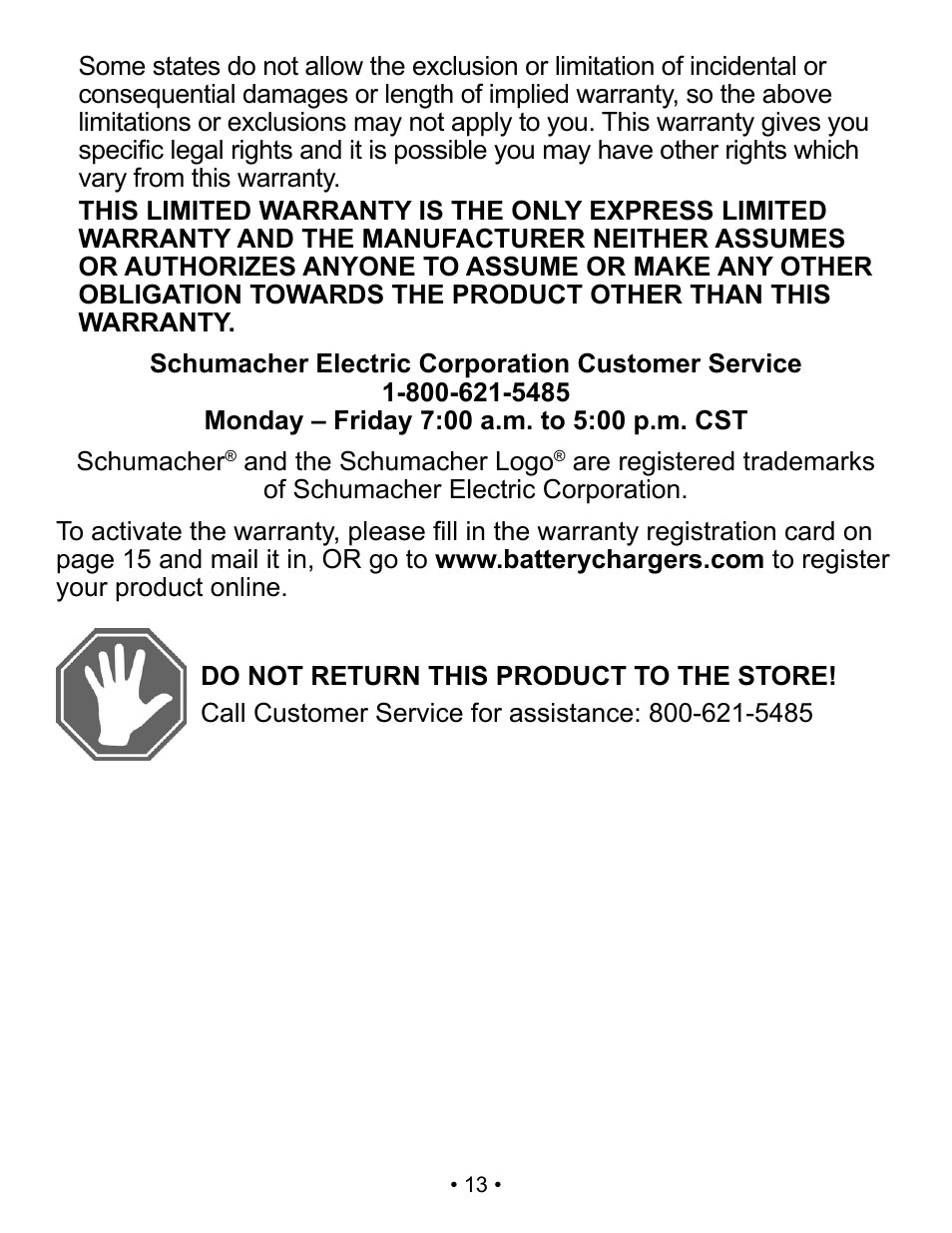 Schumacher Automatic Battery Charger SC-300A User Manual | Page 13 / 31