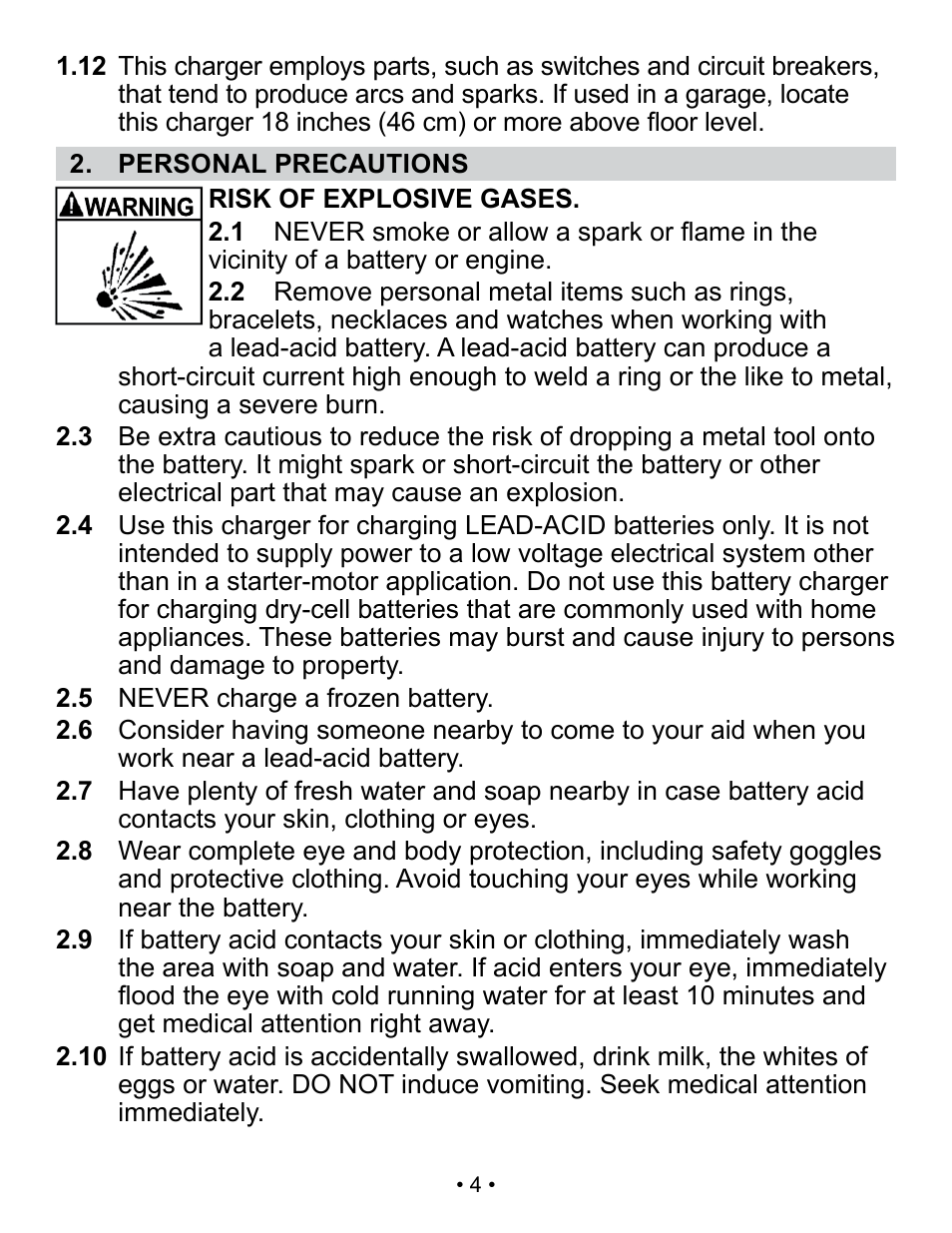 Schumacher Automatic Battery Charger SC-300A User Manual | Page 4 / 31