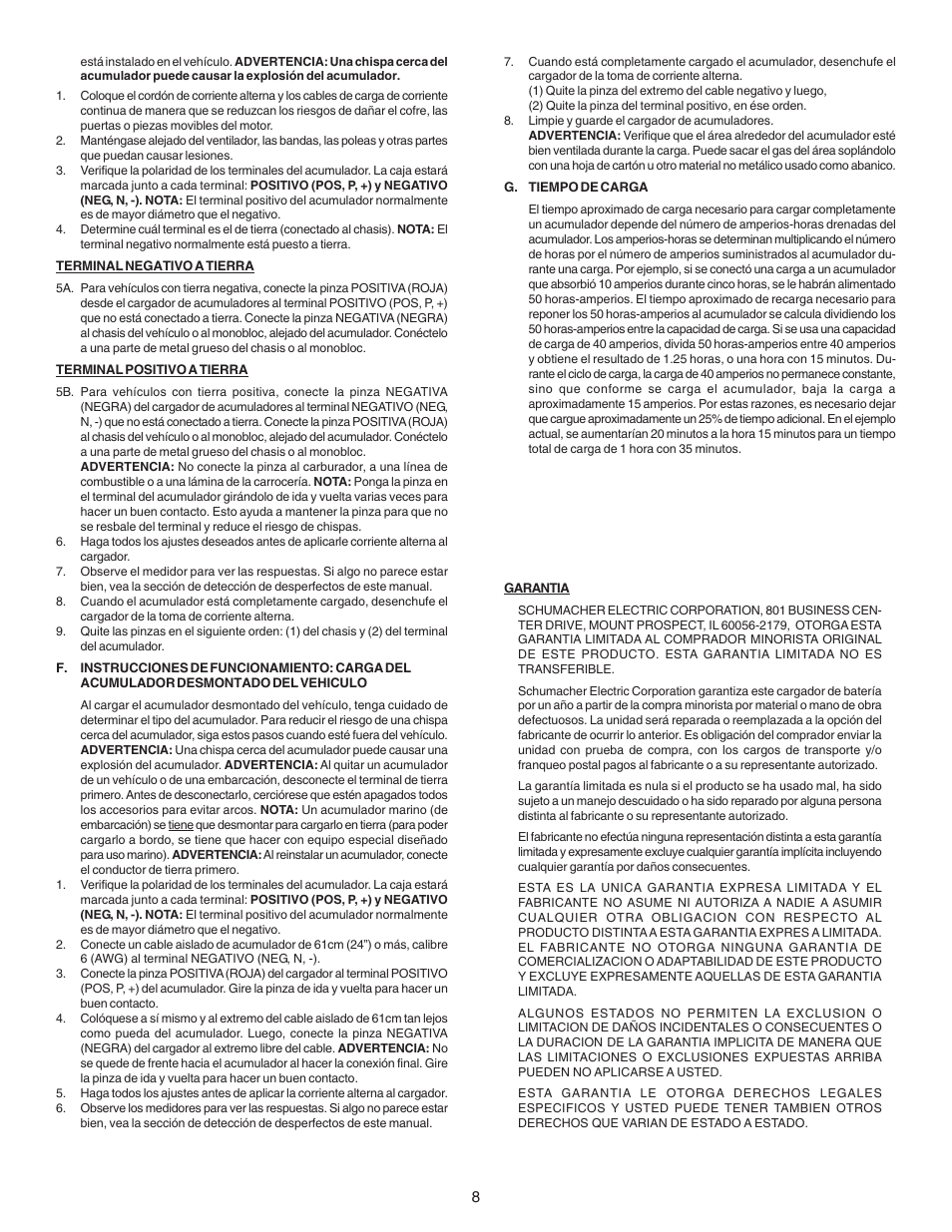 Schumacher SE-2158 User Manual | Page 8 / 8
