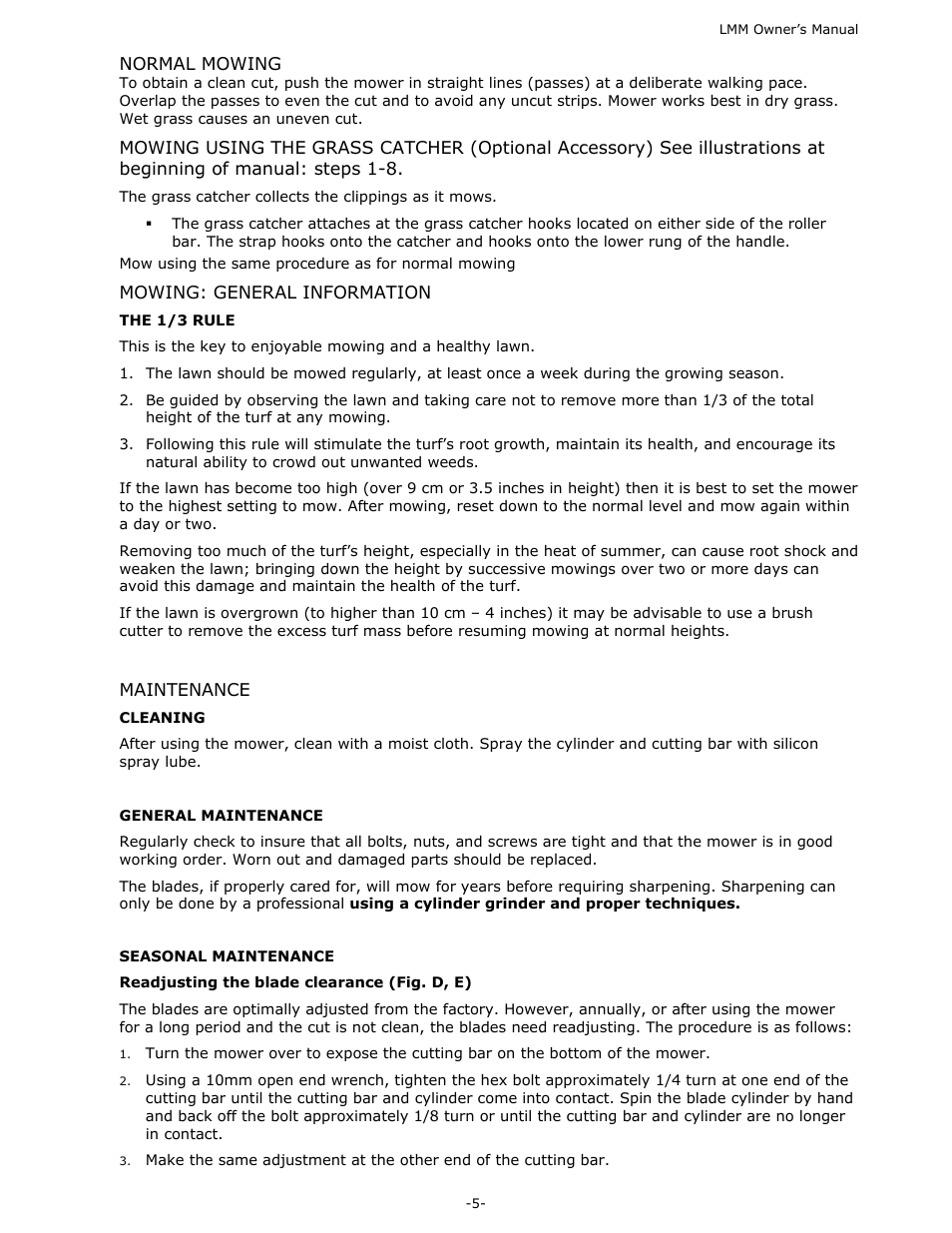 Sun Lawn LMM User Manual | Page 7 / 12