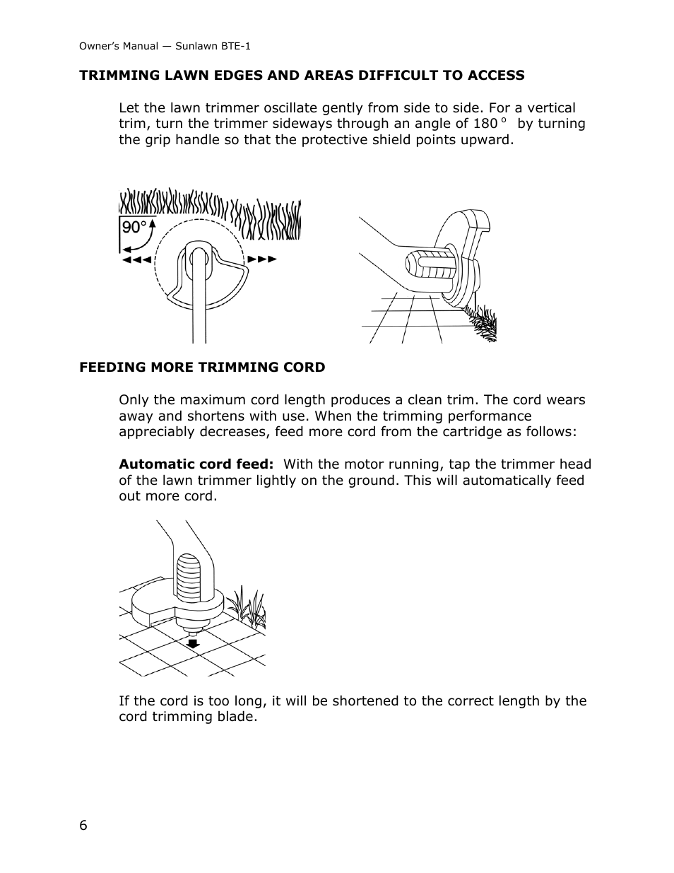 Sun Lawn RECHARGEABLE LAWN TRIMMER BTE-1 User Manual | Page 8 / 16