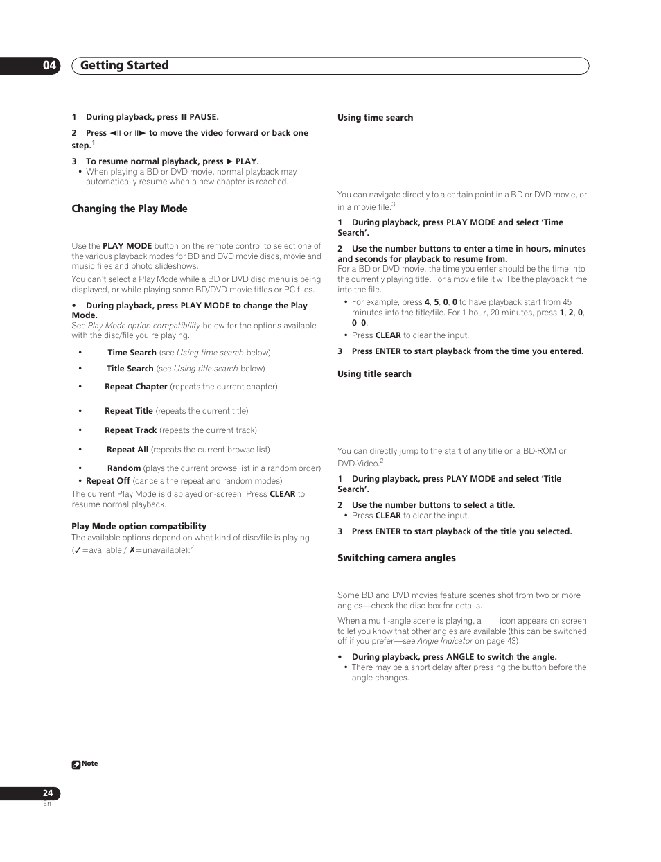 Getting started 04 | Sun Lawn BDP-HD1 User Manual | Page 24 / 64