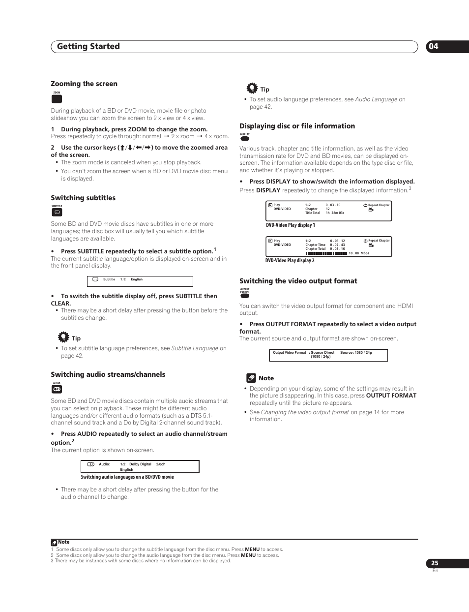Getting started 04 | Sun Lawn BDP-HD1 User Manual | Page 25 / 64