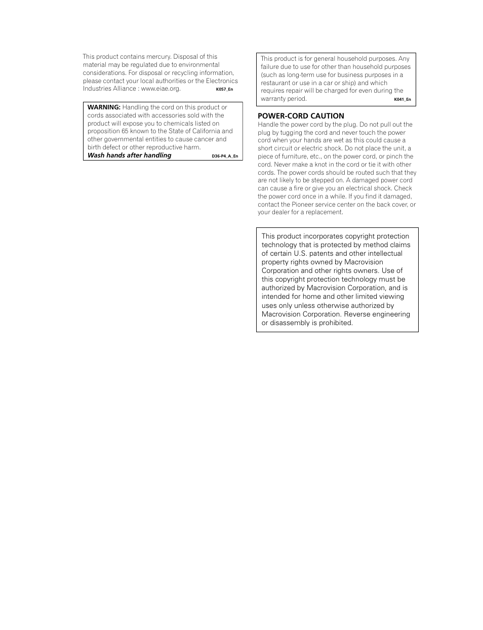 Power-cord caution | Sun Lawn BDP-HD1 User Manual | Page 4 / 64