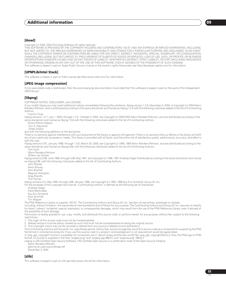 Additional information 09 | Sun Lawn BDP-HD1 User Manual | Page 55 / 64