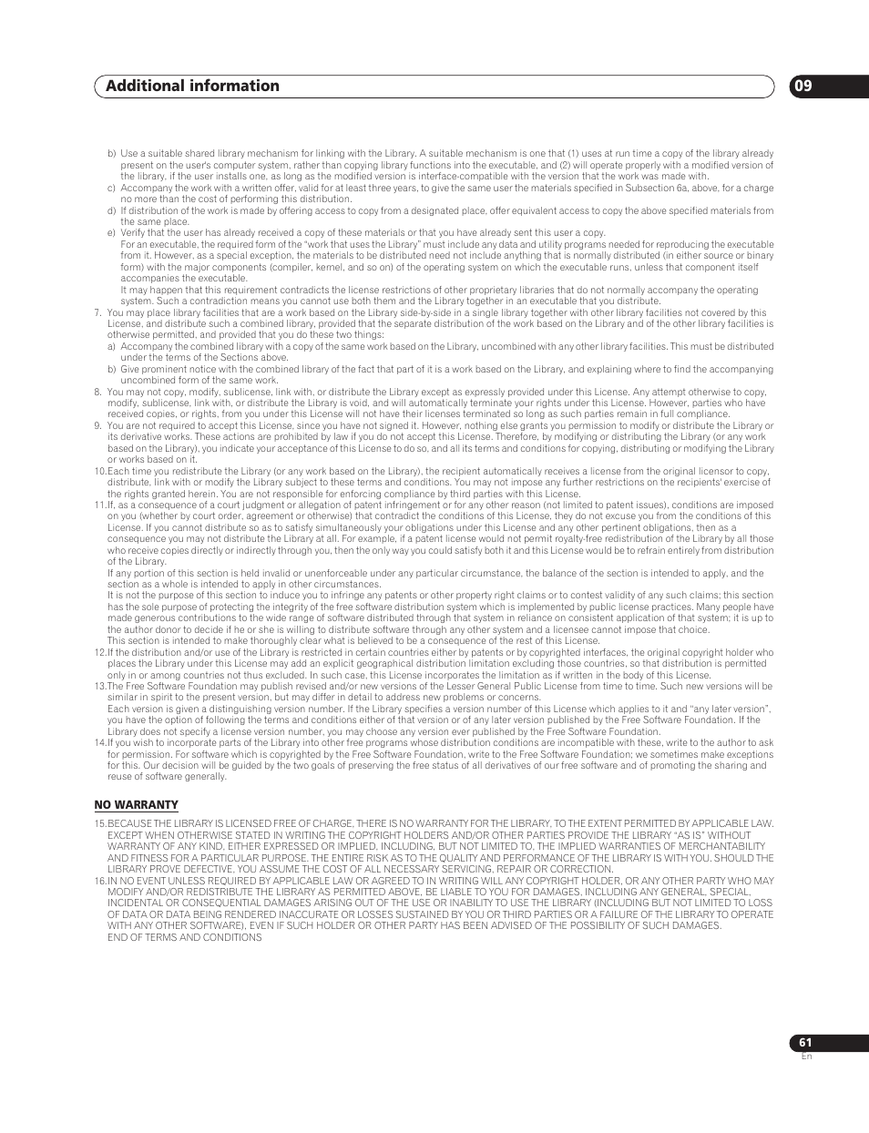 Additional information 09 | Sun Lawn BDP-HD1 User Manual | Page 61 / 64