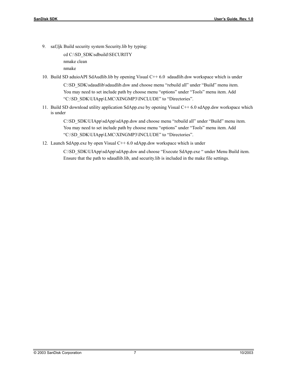 SanDisk SD AUDIO SDDK-07 User Manual | Page 10 / 12