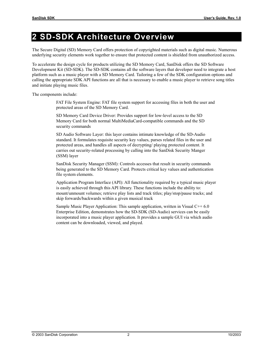 2 sd-sdk architecture overview | SanDisk SD AUDIO SDDK-07 User Manual | Page 5 / 12