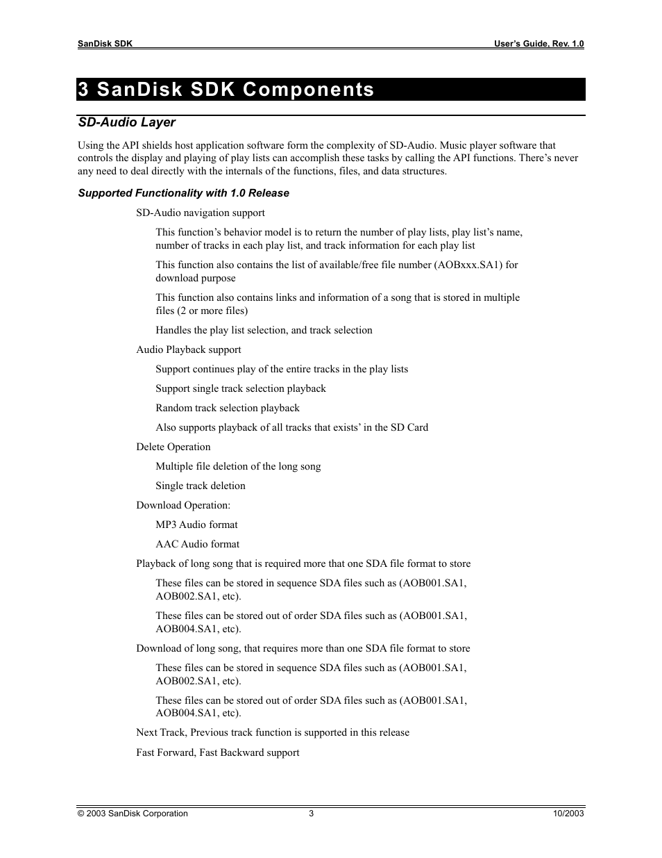 3 sandisk sdk components | SanDisk SD AUDIO SDDK-07 User Manual | Page 6 / 12