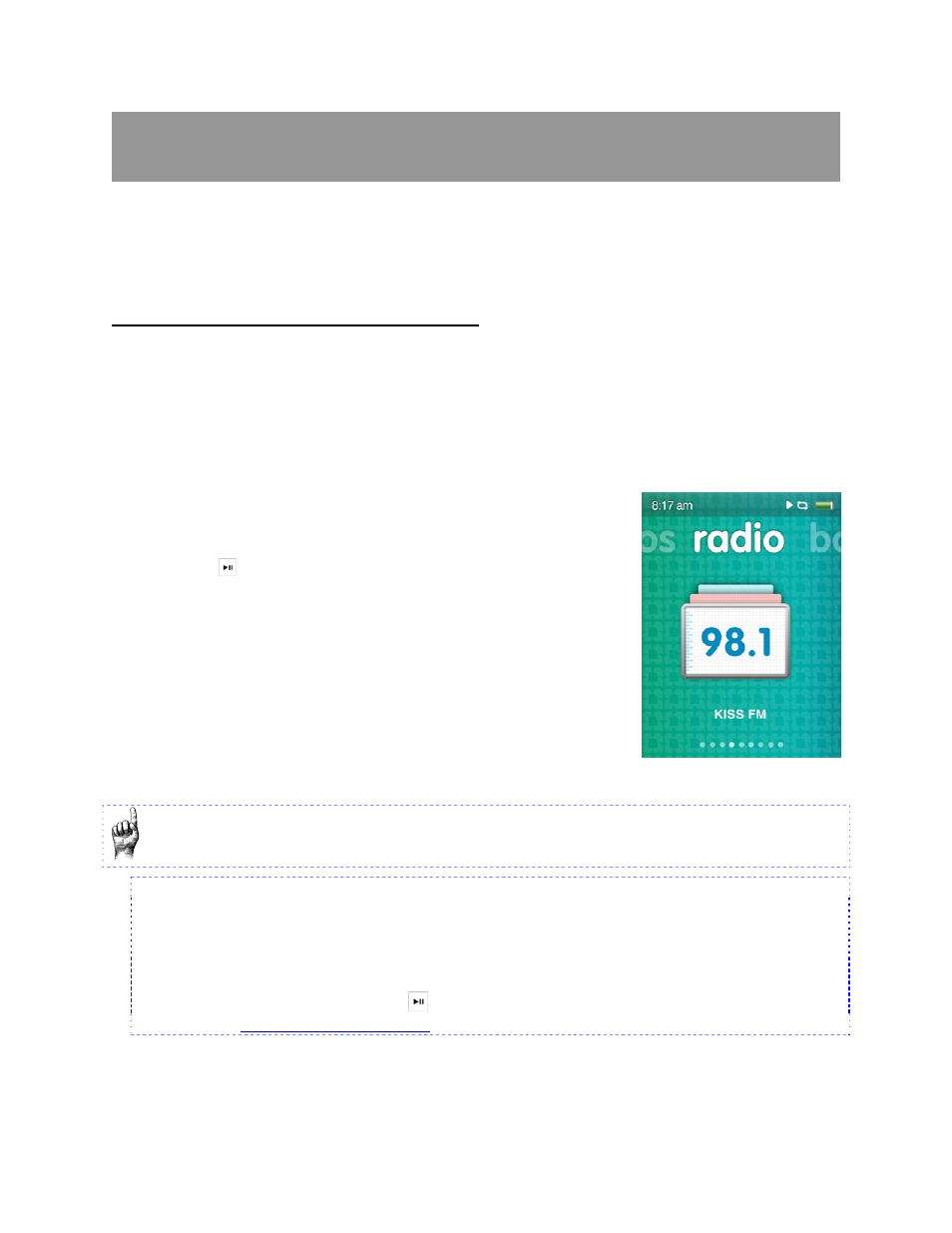 Chapter 6: fm radio, Chapter 6: fm radio listening | SanDisk MP3 Player User Manual | Page 44 / 58