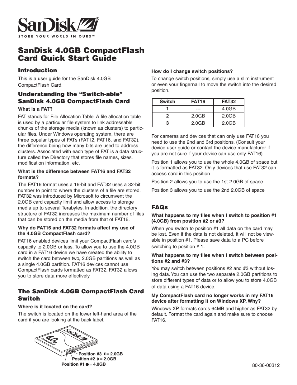 SanDisk 41DVN User Manual | 1 page