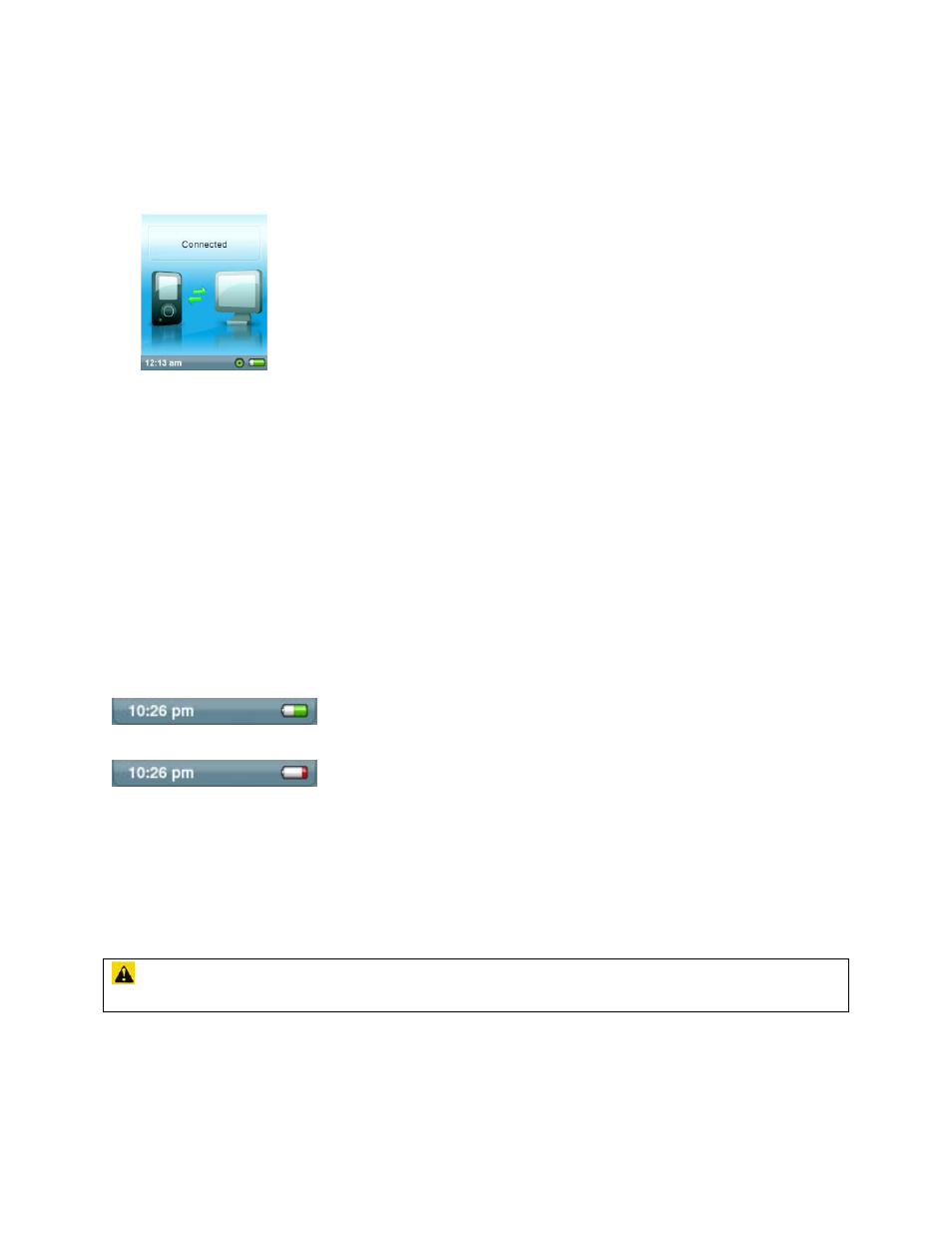 Battery level indicator, Battery replacement, Subscription status | SanDisk Rhapsody User Manual | Page 10 / 42