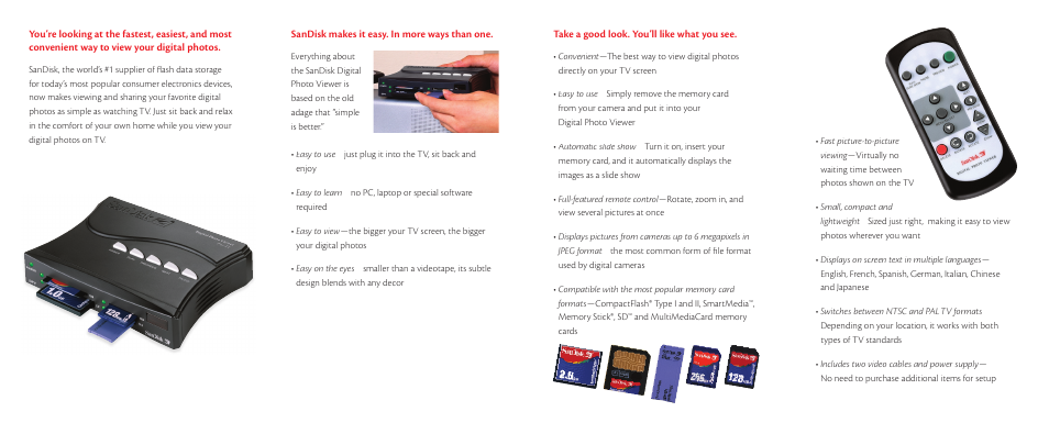 SanDisk Digital Photo Viewer User Manual | Page 2 / 2