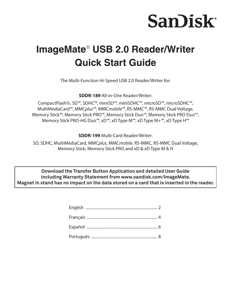 SanDisk ImageMate 415753 User Manual | 6 pages