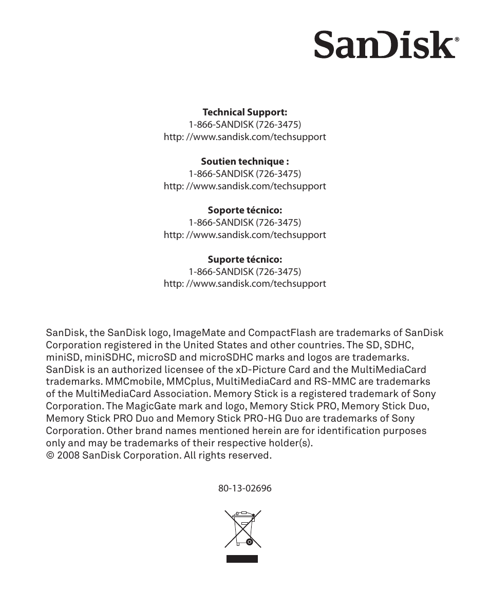 SanDisk ImageMate 415753 User Manual | Page 6 / 6