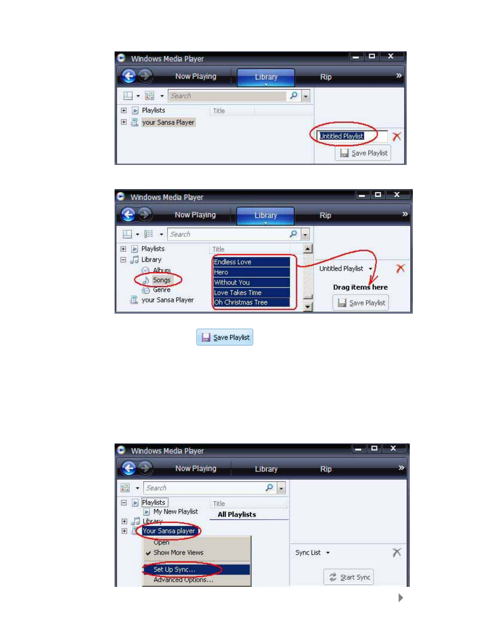 Transferring playlist | SanDisk SANSA VIEW VIEW-7UM-ENG User Manual | Page 16 / 34
