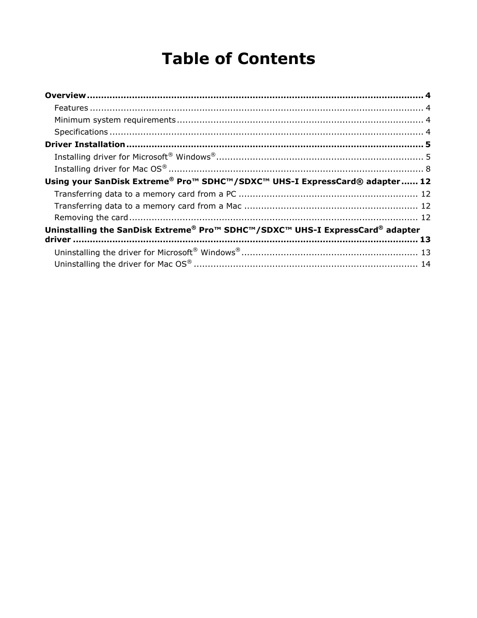 SanDisk SDDR-300 User Manual | Page 2 / 15