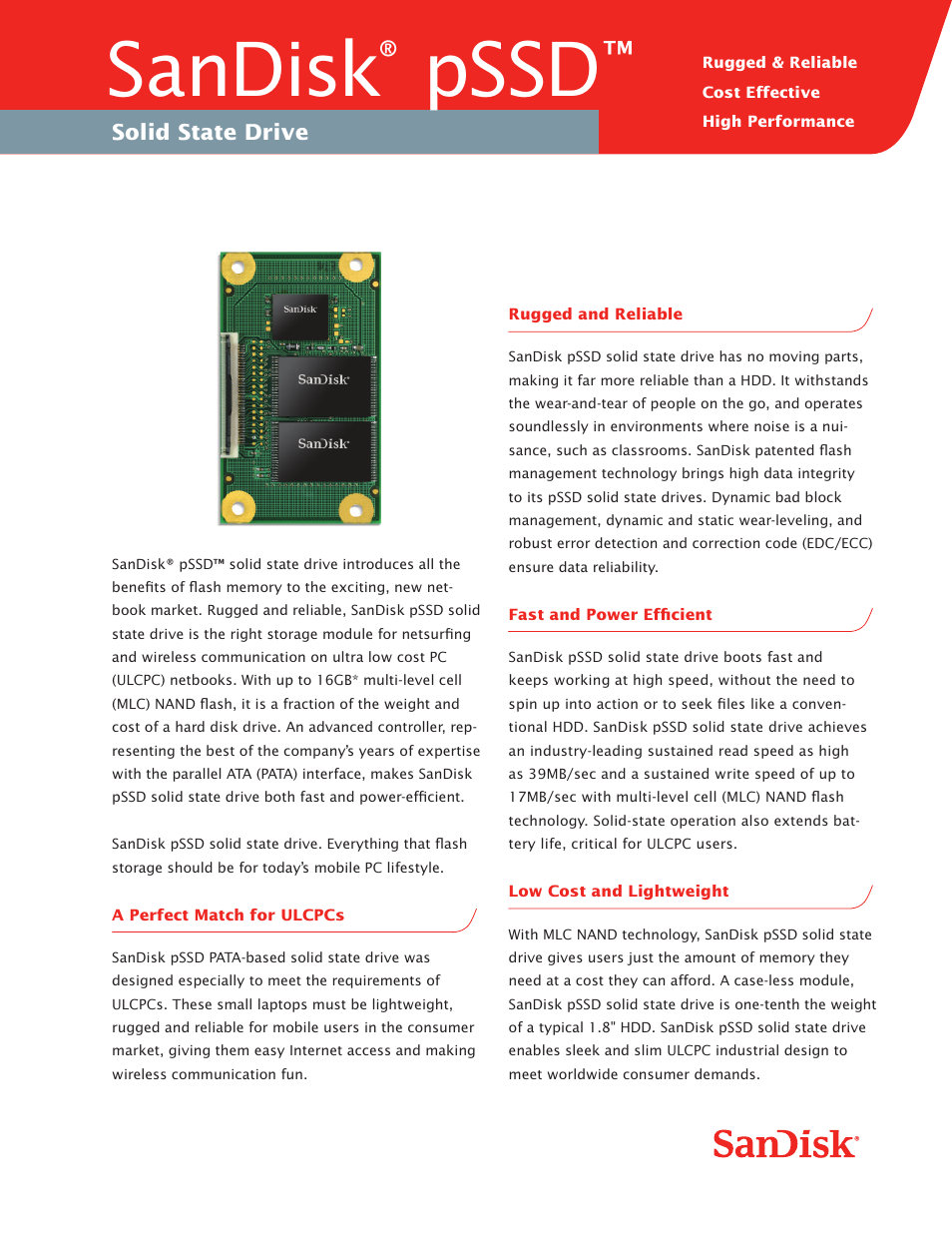 SanDisk MLC NAND User Manual | 2 pages