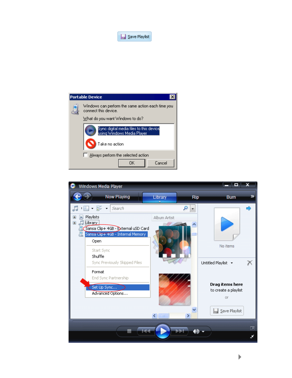 Transferring playlists | SanDisk UM809 User Manual | Page 16 / 38