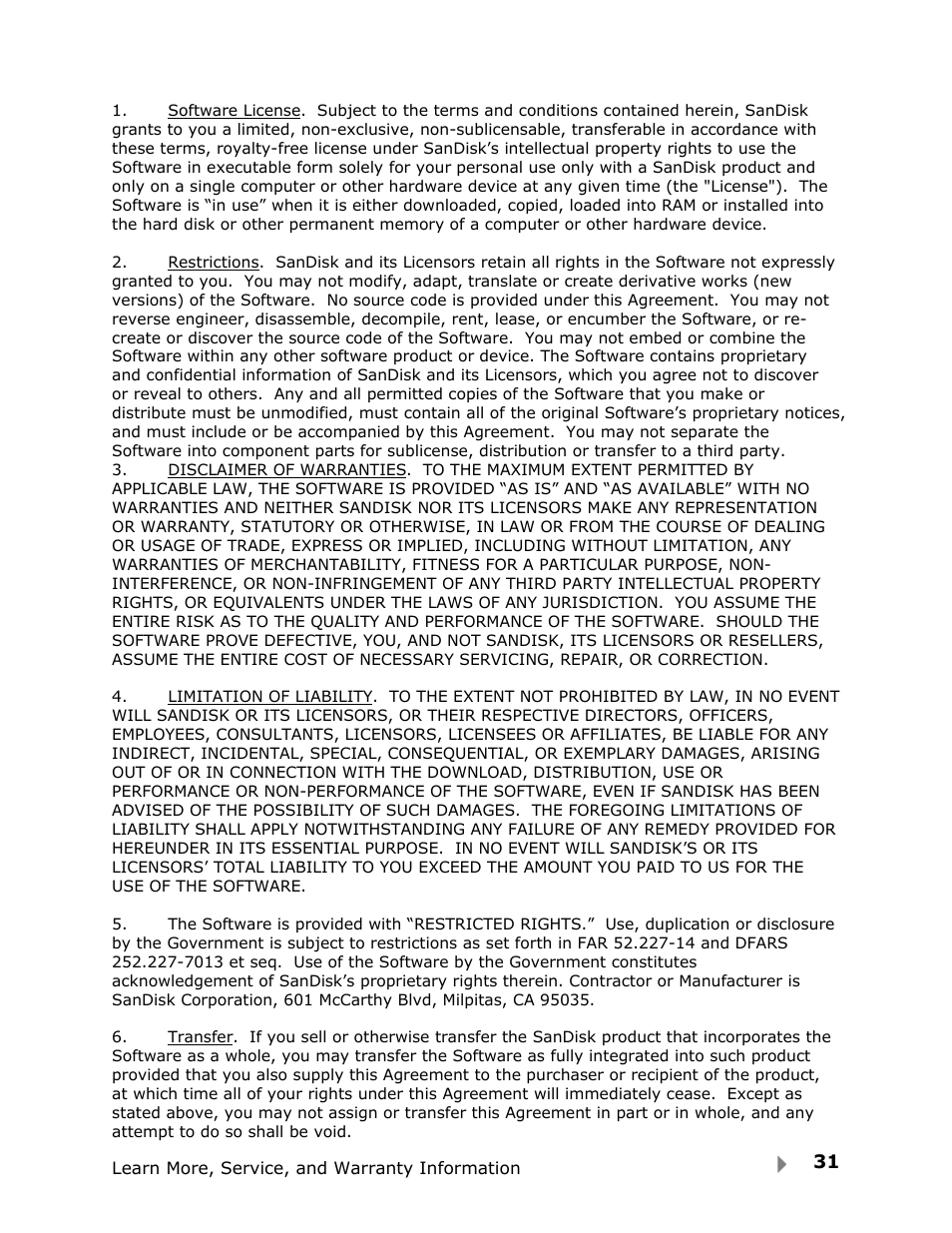 SanDisk View User Manual | Page 33 / 34