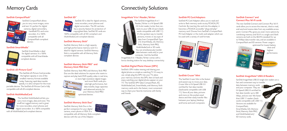 Connectivity solutions | SanDisk xD User Manual | Page 2 / 2