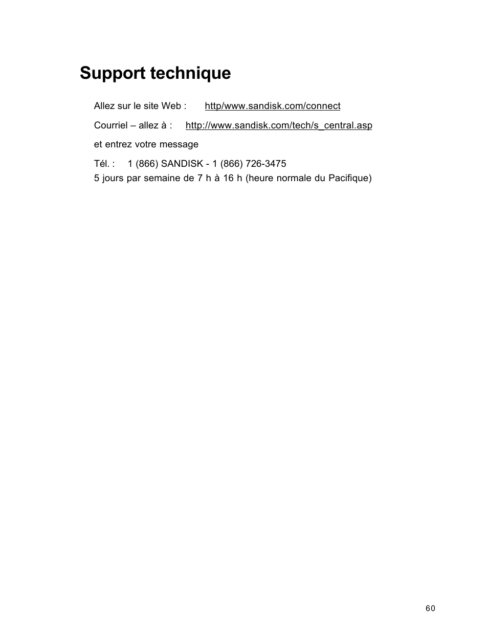 Support technique | SanDisk Wireless LAN Card User Manual | Page 123 / 504