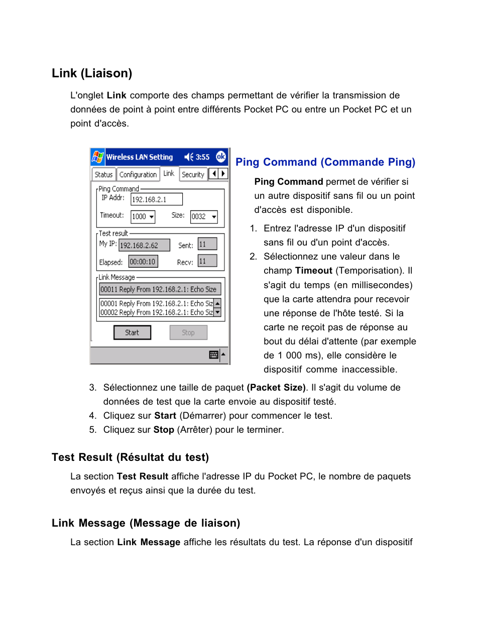 Link (liaison) | SanDisk Wireless LAN Card User Manual | Page 148 / 504