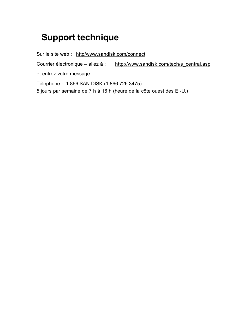 Support technique | SanDisk Wireless LAN Card User Manual | Page 188 / 504