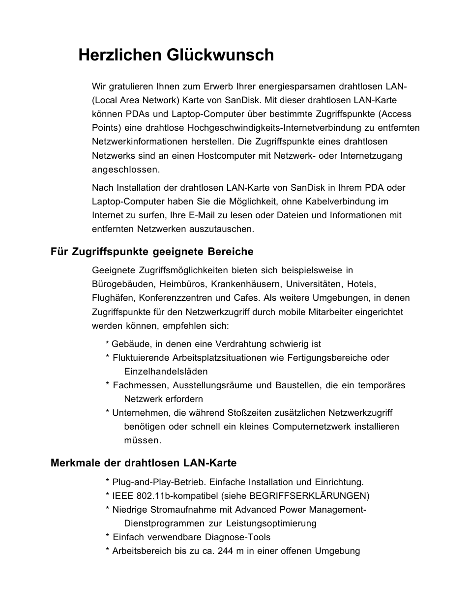 Herzlichen glückwunsch | SanDisk Wireless LAN Card User Manual | Page 195 / 504