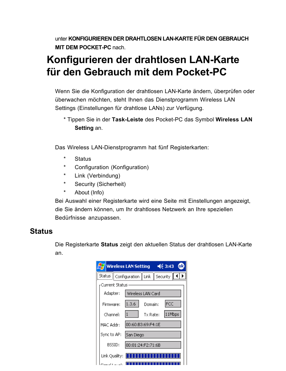 Status | SanDisk Wireless LAN Card User Manual | Page 206 / 504