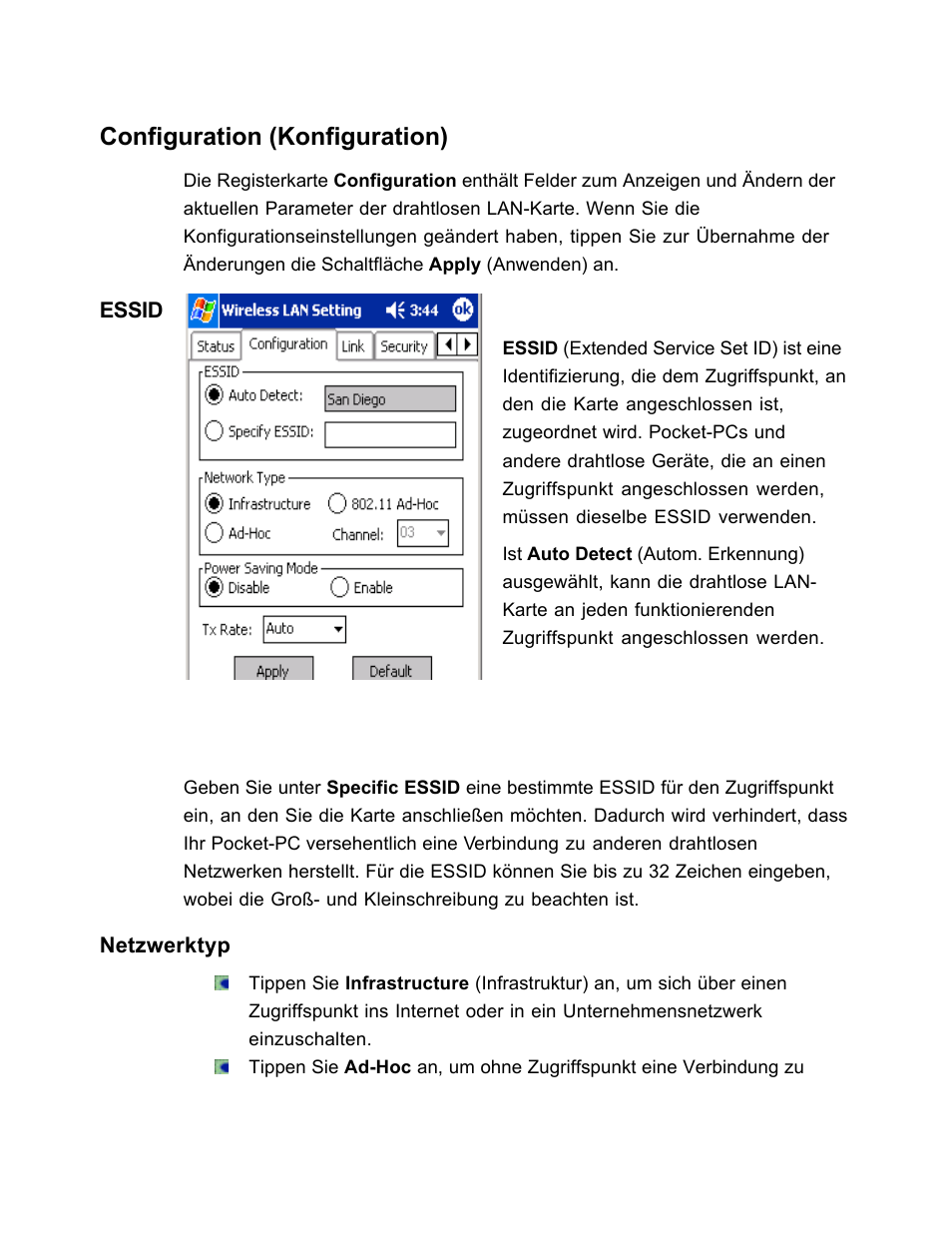 Configuration (konfiguration) | SanDisk Wireless LAN Card User Manual | Page 208 / 504